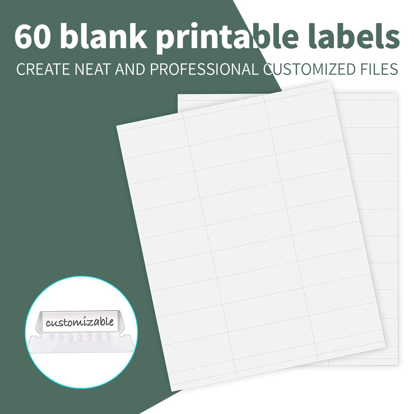 HERKKA Extra Capacity Hanging File Folders, 60 Pack Reinforced Letter Size Hanging Folders with Heavy Duty 3 Inch Expansion, Designed for Bulky Files, Medical Charts, Green
