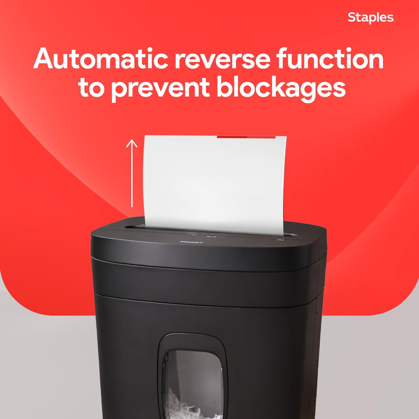 Staples 15-Sheet Cross Cut Paper Shredder for Home Office, P-4 Security, 20-Min Run Time, Shreds Paper/Credit Cards/CDs/DVDs, Quiet 65 dB, Auto Start/Stop, 5 Gallon, Black