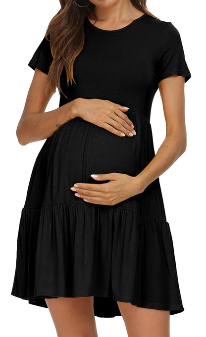 levaca Womens Summer Casual Dresses Beach Coverup Loose Short Sleeve T Shirt Dress 2025 Midi Outfit Sundress Black XL