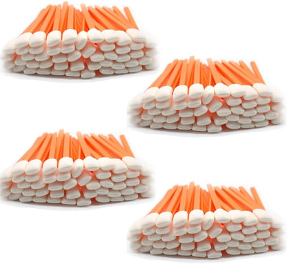 Foam Cleaning Swabs - Lint-Free Precision Swabs for Electronics, Camera & Lens Cleaning | 200pcs Orange
