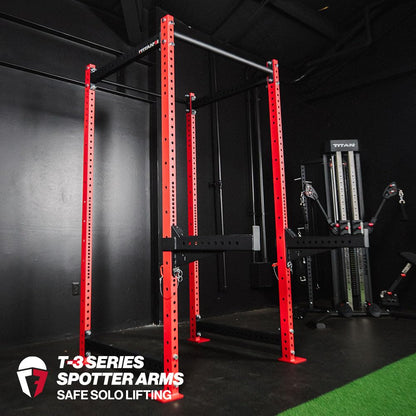 Titan Fitness T-3 Series Spotter Arms, 800 LB Capacity, Black Safety Catches, Power Rack Solo Lifting Attachments, Set of 2