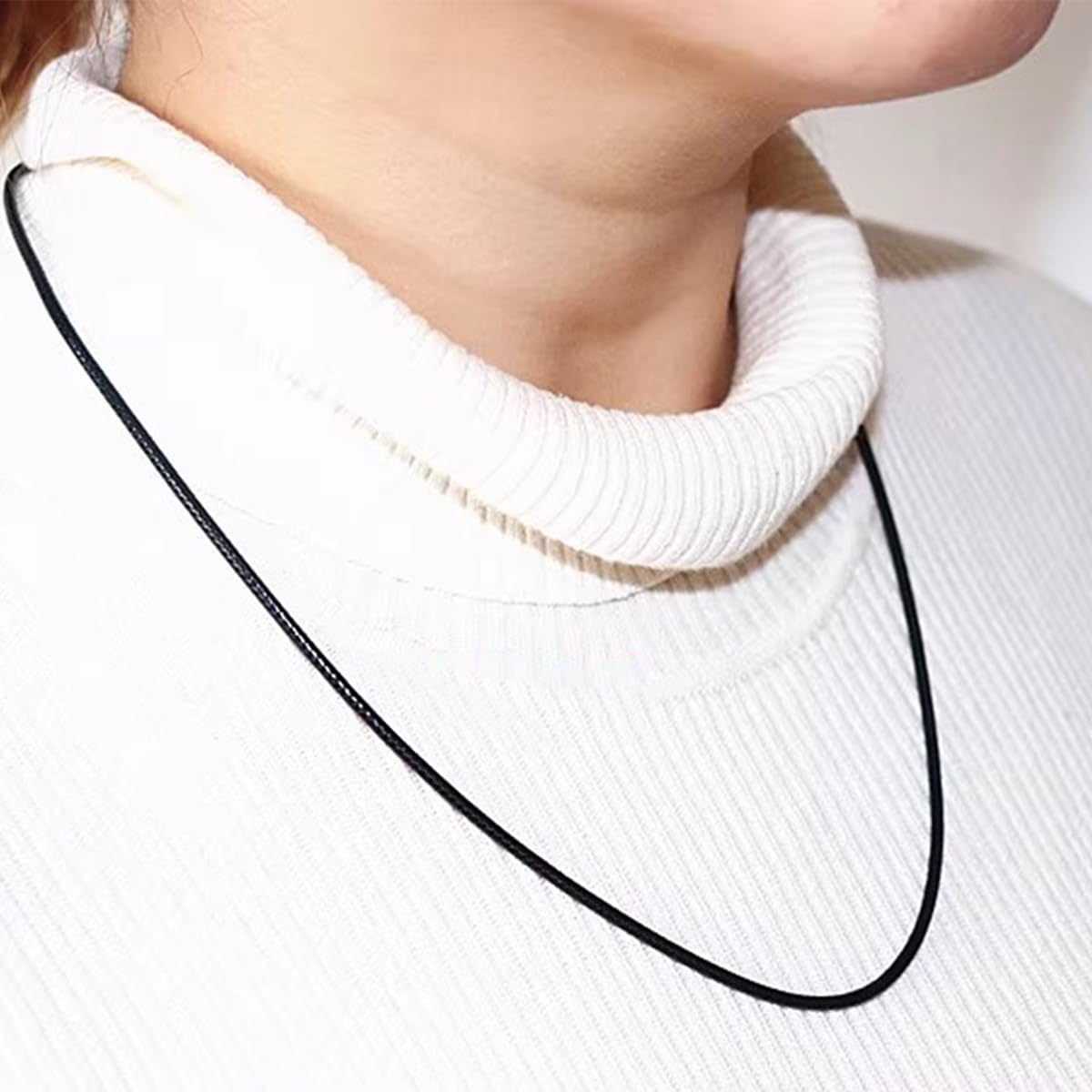 PDTJMTG Leather Necklace Cord 2MM 3MM Leather Chain with Sterling Silver Clasp 18, 20, 22, 24, 26 Inches (18 inches, 2mm)