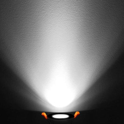 inShareplus 2 Inch LED Downlight, 3W Recessed Lighting COB Dimmable, 5000K Daylight White, CRI80, Black Trim, Ceiling Lights with LED Driver, 6 Pack