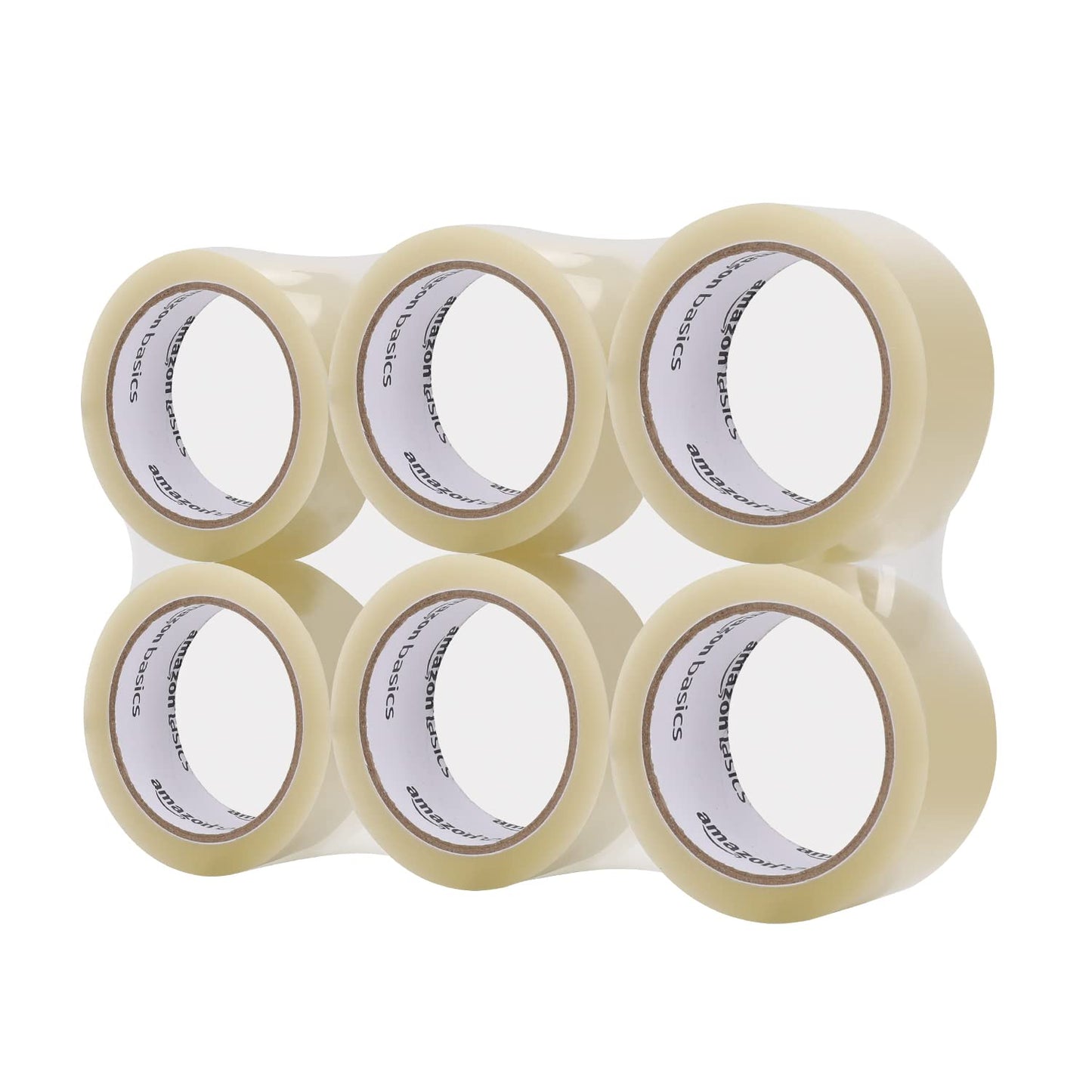 Amazon Basics Shipping Packing Tape for Moving and Sealing Boxes, Clear, 1.9 in x 60.3 yards, 1.8mil Thickness, 6 Rolls