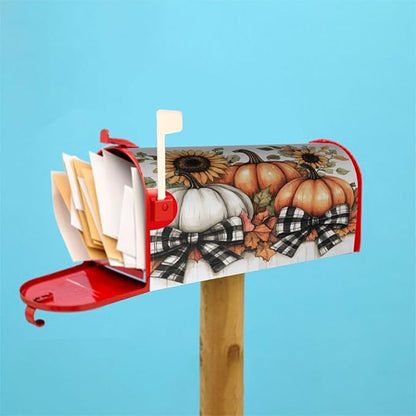 Mailbox Covers Pumpkin Sunflower Fall Thanksgiving Pumpkin Sunflower Fall Thanksgiving Magnetic Letter Post Box Cover Standard Size 25.5 x 21 Inch Garden Yard Home Decorative