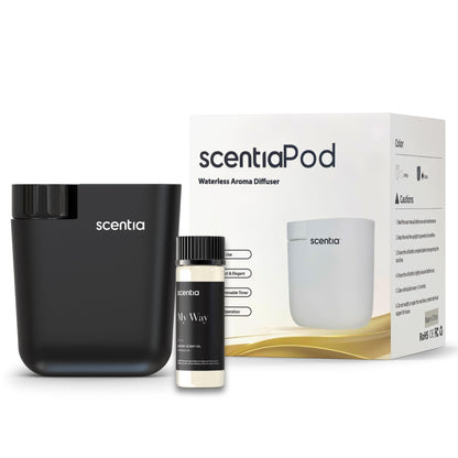 Smart Plug-in Diffuser with App Control | Waterless Cold Air Diffuser | My Way Hotel-Inspired Scent Included | 500 Sq. Ft. Coverage | Mother's Day & Housewarming Gift | Black