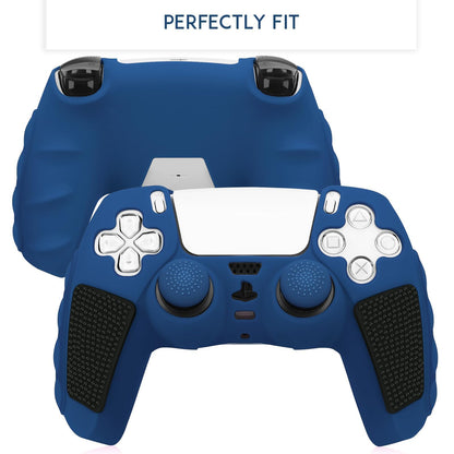 SIKEMAY Anti-Slip PS5 Controller Skin, Soft Thicken Non-Slip Studded Silicone Gel Grip Protective Cover Case for PlayStation 5 Controller Grip, 2 Pack with 8 x Thumb Grip Caps