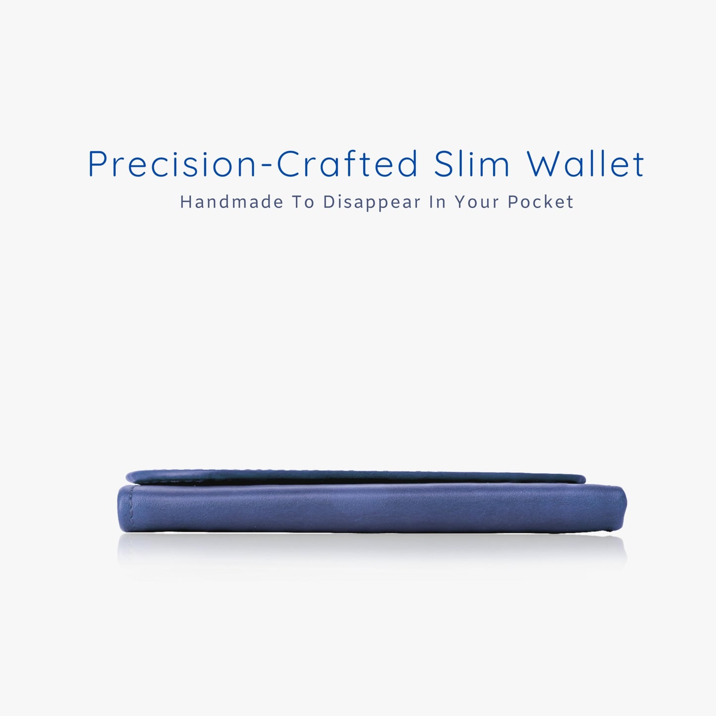 DEERHANDMADE Slim Wallets for men | handmade Modern Minimalist front Pocket wallets | 6-12 Cards Geniune leather rfid wallet for men | Gift wallets with magnatic closure (Premium, Royal Blue)