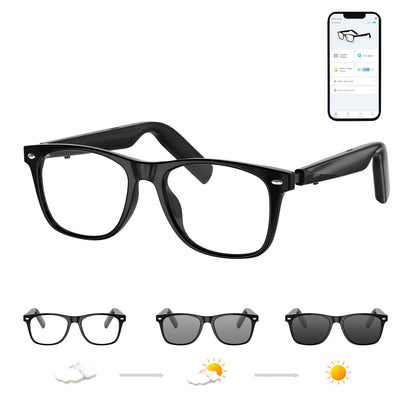GetD AI Glasses for Men & Women, Smart Glasses Powered by ChatGPT, AI Real-time Translation with 145 Languages, 11H Music Play, Bluetooth Glasses with Photochromic Lens for Daily Use, Travel