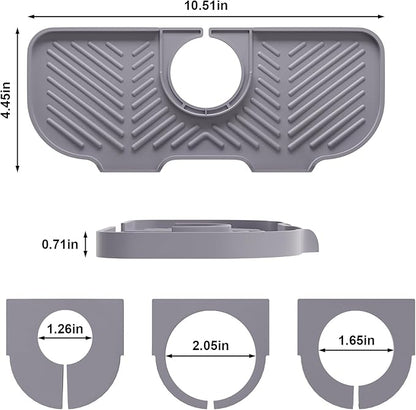 2 Pack Faucet Mat for Kitchen Sink，6° Slope Sink Splash Guard，Splash Guard for