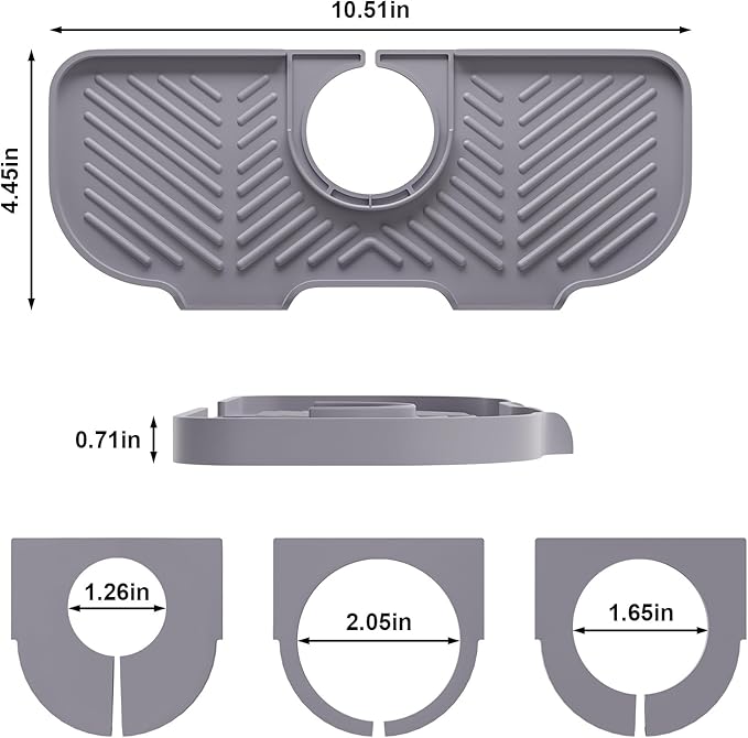 Faucet Mat for Kitchen Sink，6° Slope Sink Splash Guard，Splash Guard for Kitchen