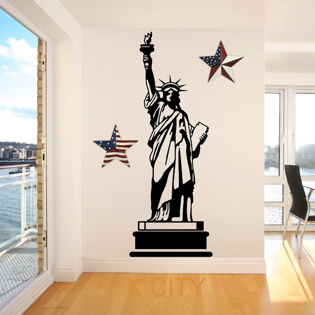 Patriotic Barn Star Metal Wall Decor Indoor Outdoor Wall Hanging Primitive Decor Star Ornament 4th of July Decoration