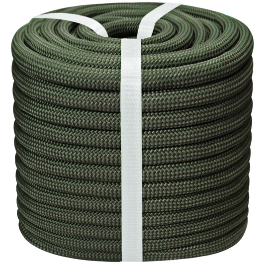 1/2 Inch Arborist Rigging Rope - 200 Feet Thick Bull Rope for Tree Pulling, Outdoor Climbing Use - High Strength Double Braided Polyester - ArmyGreen