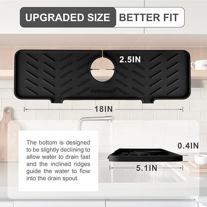 Meiliweser Silicone Faucet Mat for Kitchen Sink – Gen 2 Splash Guard
