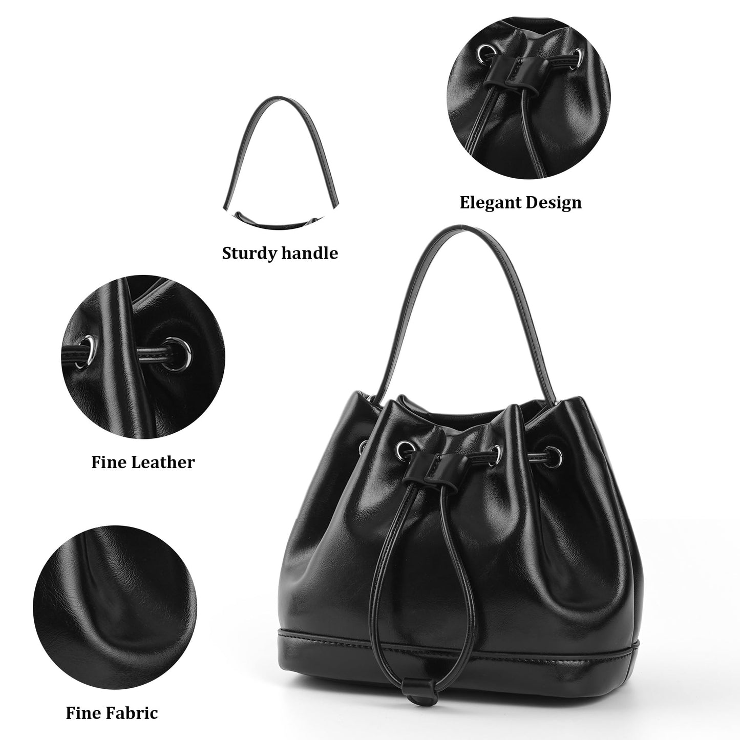 Kiss Sea Shoulder Bag for Women, Purses Bucket Bag Drawstring Crossbody Purse with Adjustable Shoulder Straps