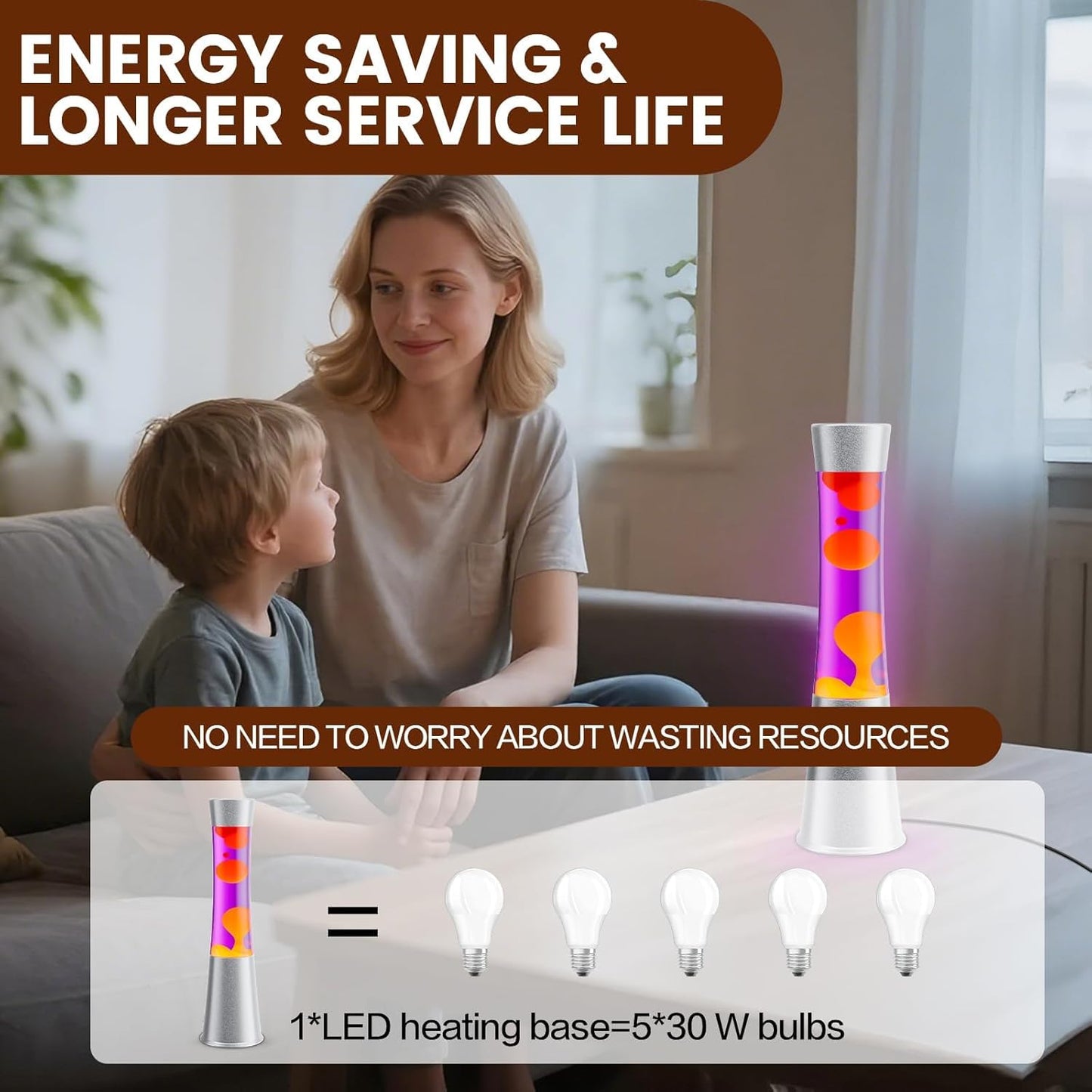 XXMANX Liquid Motion Lamp - 14.5" Sunset Motion Light - Yellow Wax and Purple Liquid, Relaxing Liquid Light, Nightlight, Home Decor Living Room Office Bedroom Lamp for Adults Teens Kids (Purple)