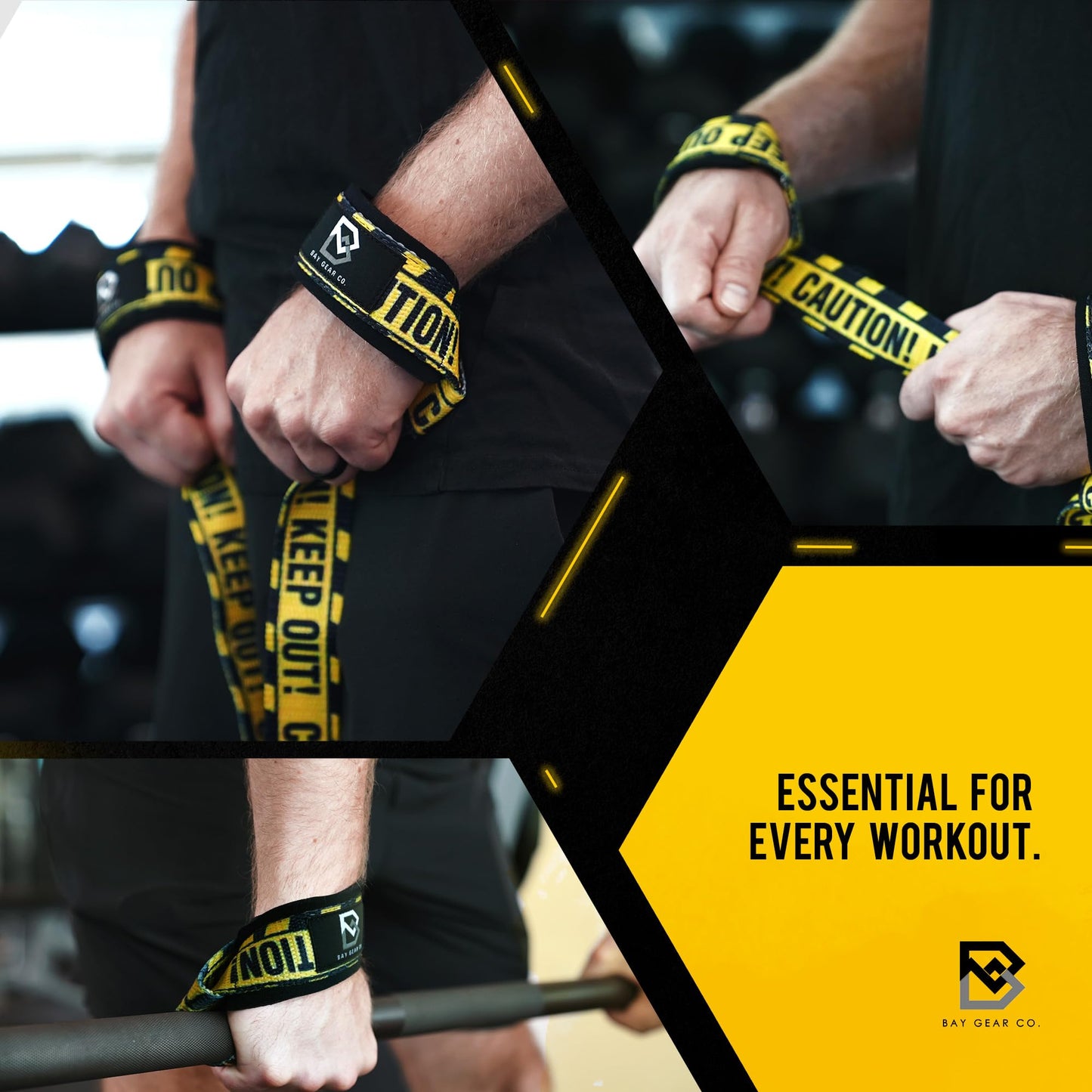 BAY GEAR CO. Wrist Straps for Weightlifting - 1 Pair Cotton Lifting Straps with Neoprene Padding, Comfortable Gym Essentials for Enhanced Grip Strength - Unique Printed Tactical Hawaiian Design