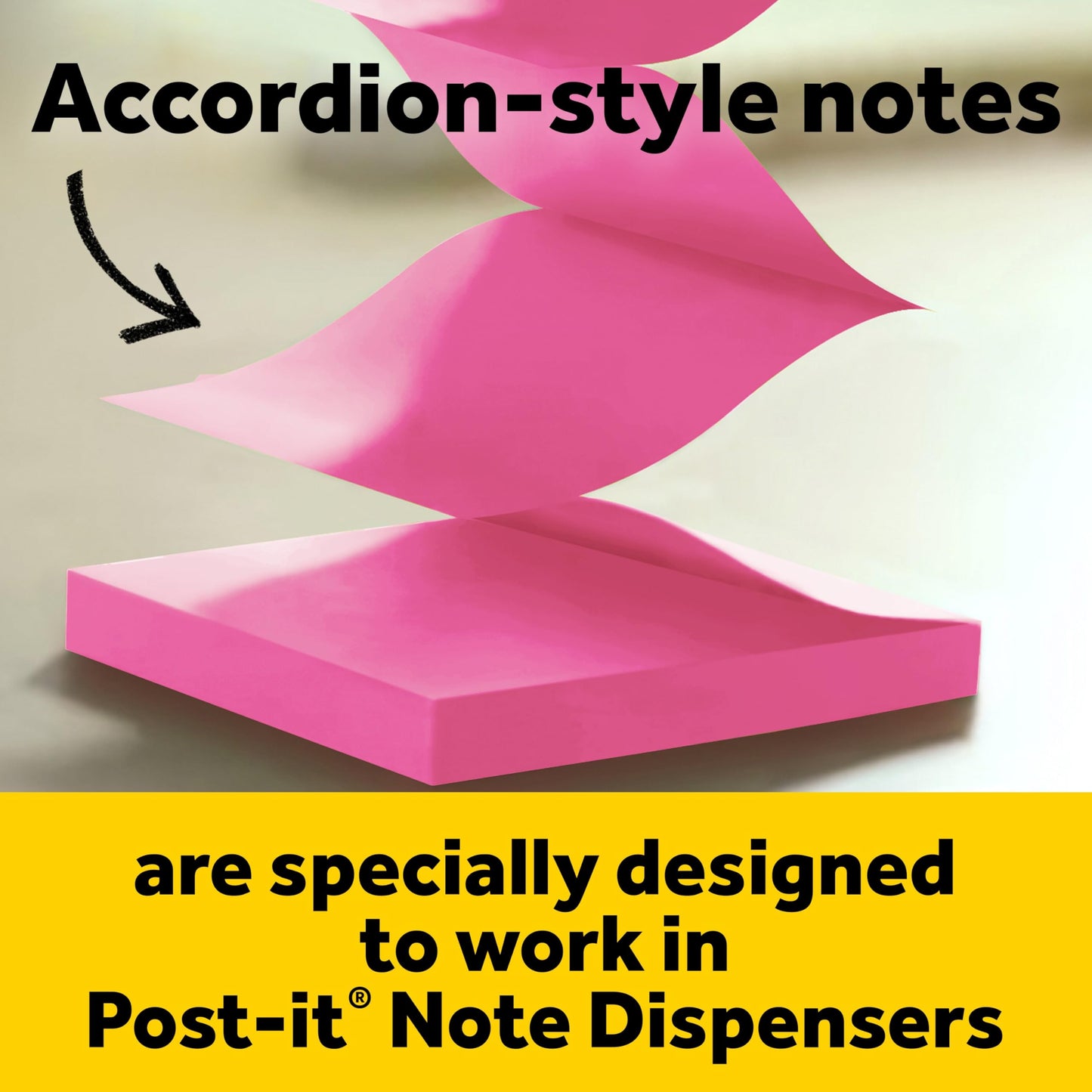 Post-it Dispenser, Sticky Note Holder, White Cat Design, Includes 45 Pop-Up Sheets of 3 in x 3 in Pink, Sticky Notes Holder for Desk, Classroom or Office Supplies