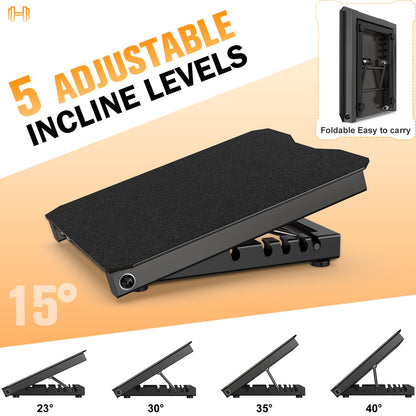 Naitesen Metal Slant Board Calf Stretcher for Squat, Pilates Stretching Equipment, 600lbs Weight Capacity Adjustable Incline Balance Board for Relieving Plantar Fasciitis Achilles Tendonitis Muscle Injuries Home Gym or Commercial