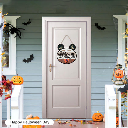 FUEMEILY 15.7'' Cute Mouse Seasonal Interchangeable Home Sign for Front Porch,18pcs Interchangeable Hanging Vertical Welcome Door Sign for Farmhouse/Wall/Porch Decor and Housewarming Gift