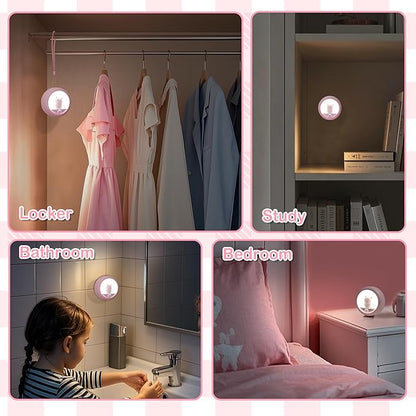 Attivolife Cat Motion Sensor Night Light, Magnetic Rechargeable Locker Wall Lamp with Dimmable, Portable Warm White LED Bedroom Light, Cute Decor for Girl Bathroom Hallway Stair Kitchen Wardrobe