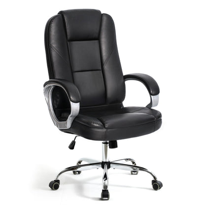 NEO CHAIR Office Desk Ergonomic Gaming Chair High Back Adjustable Computer Chair with Wheels and Lumbar Support Comfy Leather Executive Swivel (Jet Black)
