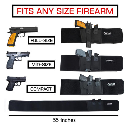 Belly Band Holster for Concealed Carry, Belly Gun Holster for Men Women, Waistband Holster, Airsoft Holster Fits Glock 19 17 42 43, Smith Wesson, Taurus, Ruger (M (40" and Under), Right)