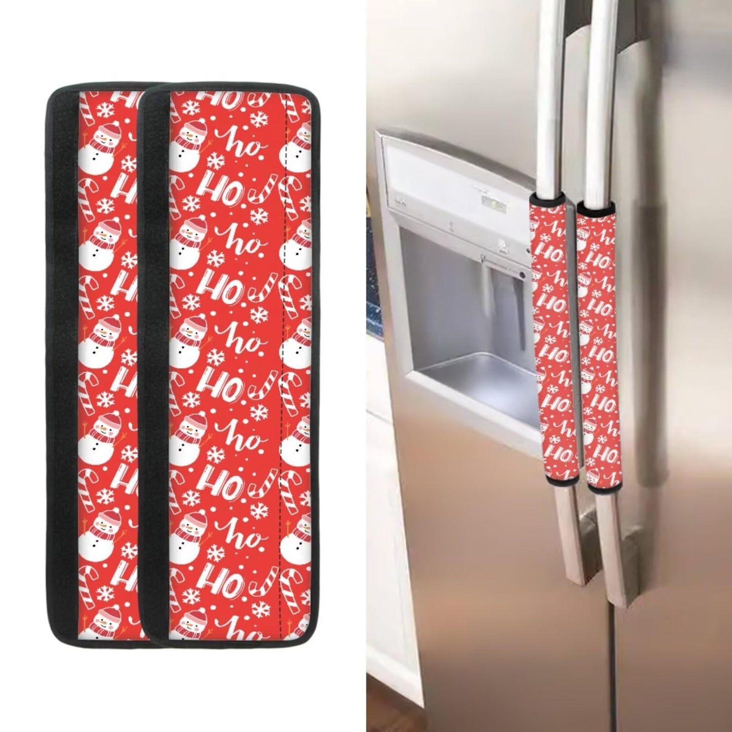 Yatixapu Refrigerator Handle Covers, Christmas Snowman Candy Cane 6PCS Kitchen Appliance Handle Covers, Keep Your Fridge Microwave Oven Stove Dishwasher Clean, Keep Off Fingerprints Food Stains