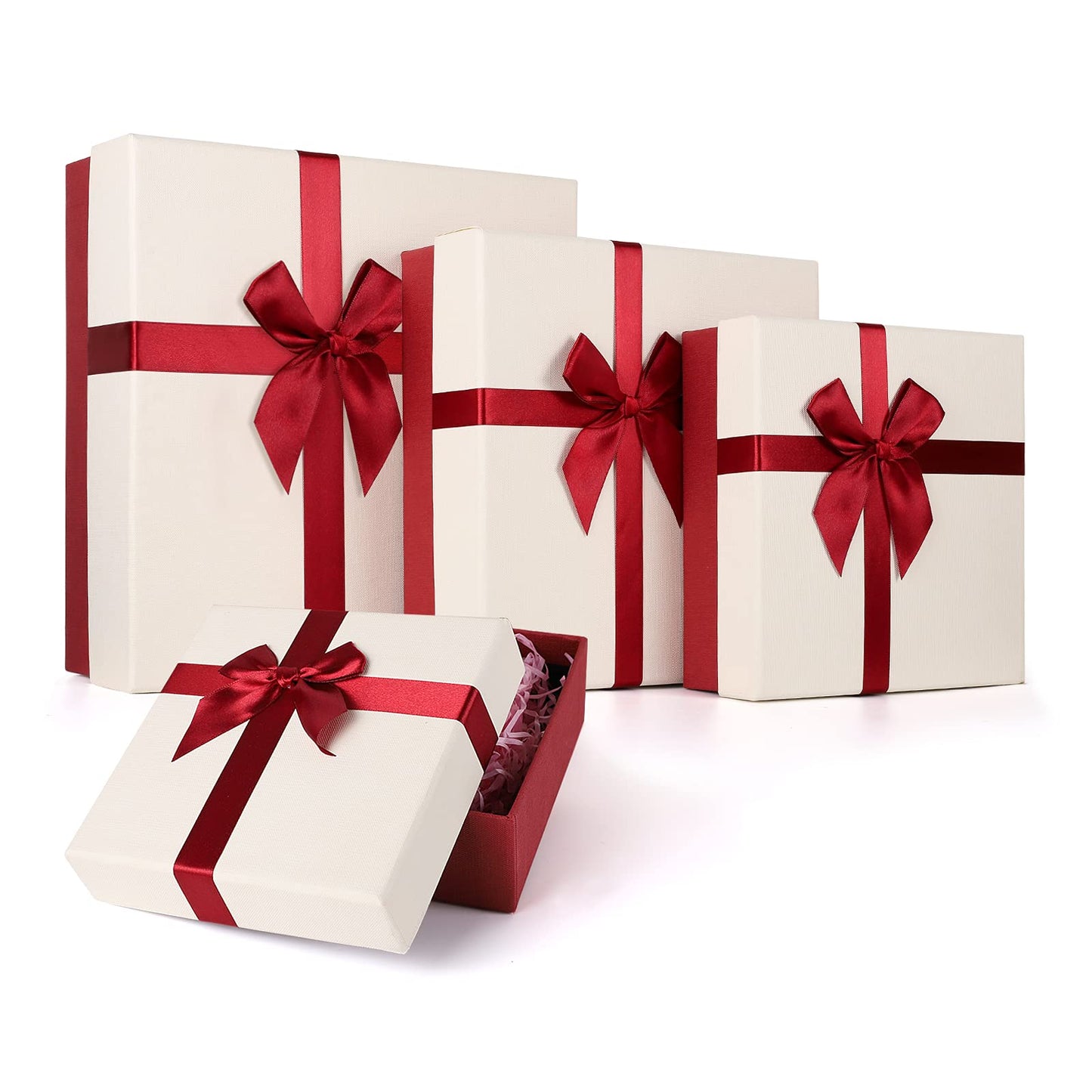 Eerbaier Gift Boxes with Lids for Presents, Set of 4 Gift Boxes for Presents, Luxury Gift Wrap Boxes, Decorative Present Boxes for All Gift Giving Occasions
