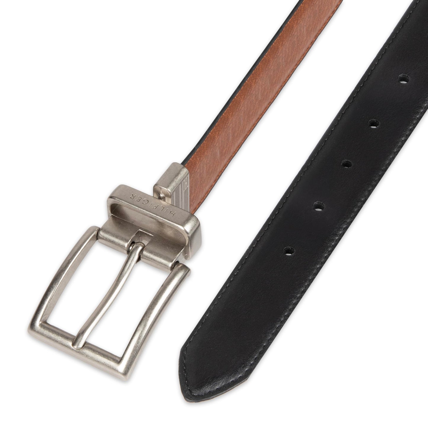 Tommy Hilfiger Men's Reversible Belt, Cognac/Black, 36