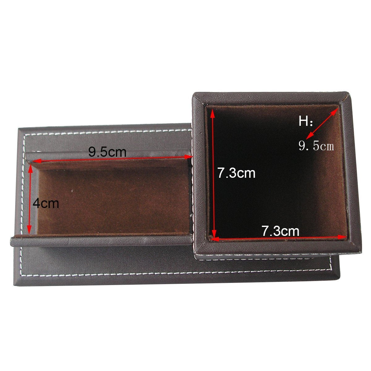 KINGFOM PU Leather Desk Organizer and Accessories, Pencil Holder for Desk with Business Cards Stand, School Office Supplies Collection Caddy Brown