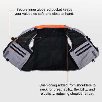 Goture Fishing Vest, Lightweight Breathable Nylon Fly Fishing Vest Pack for Men and Women, 18 Pockets Vests with Dedicated Quick-Access Line Pocket, Waistcoat Jacket for Outdoor Activities