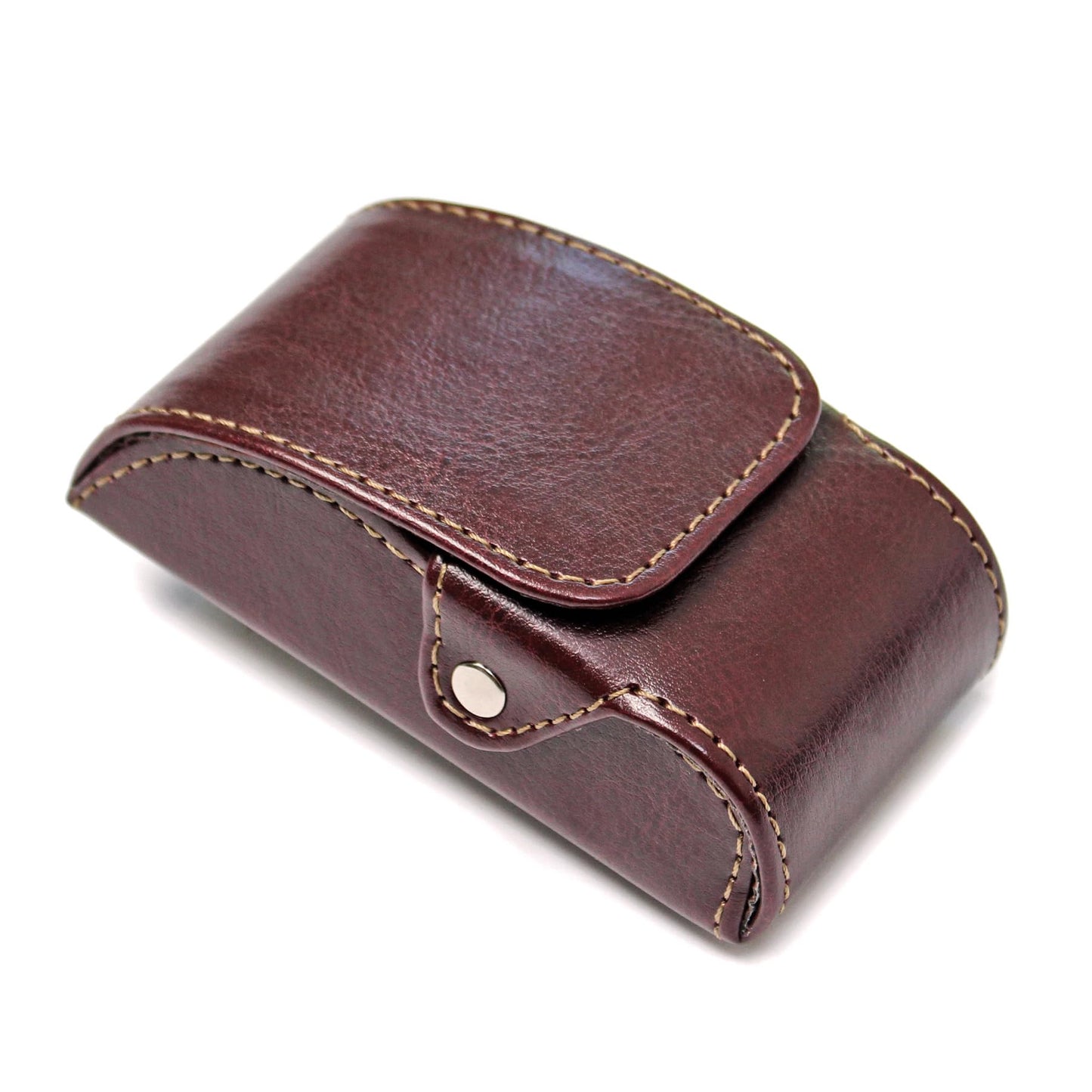 Orsus Folding Eyeglass Hard Case with Belt Clip, PU Leather 3.7 In Hard EDC Belt Clip Case Folding Sunglass Sheath M04BR