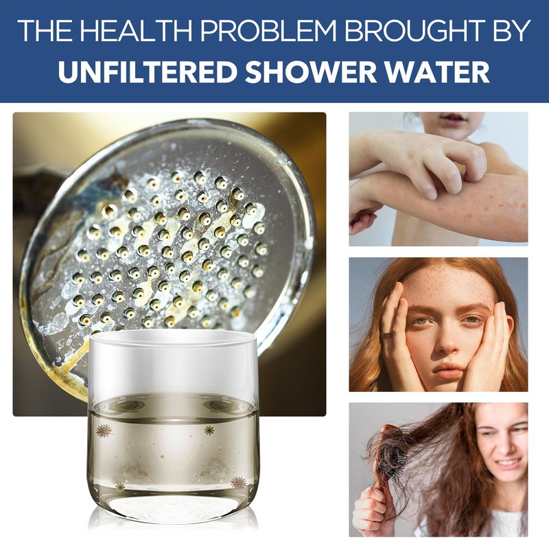 Filtered Shower Head with 5 Modes, HOPOPRO High Pressure Showerhead with Filter, 2-In-1 Fixed Showerhead Filter for Hard Water, Remove 99% Chlorine, Improves Skin Hair Condition (4 Inch Matte Black)