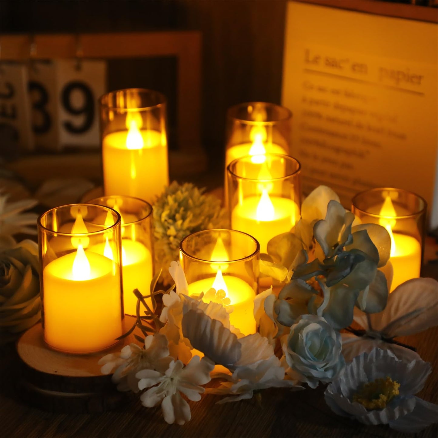 Topstone 6 PCS Flameless LED Tea Light Candles with Remote Control, Battery Operated Flickering Fake Tealights for Home Decor, Wedding, Christmas