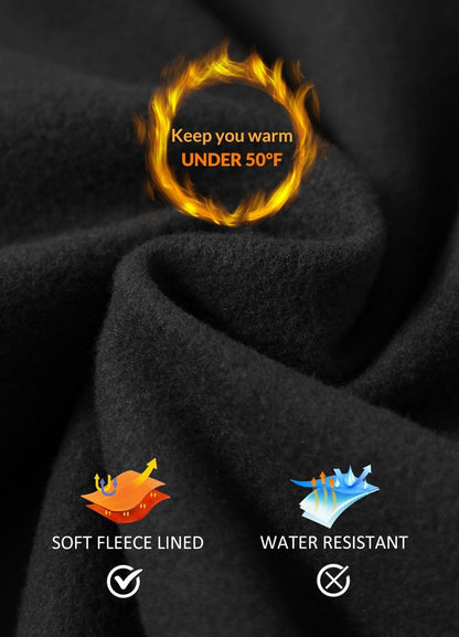 baleaf Women's Fleece Lined Leggings Thermal Warm Winter Leggings High Waisted Yoga Pants Cold Weather Inner Pocket 2-Pack Black/Blue XS