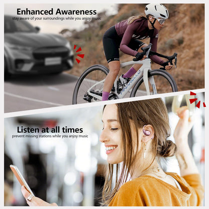 Ituoray Open Ear Headphones,Up to 32H Playtime,Bluetooth 5.4,Open Ear Earbuds Ultra Comfort,Ergonomic Ear Hook,Touch Control,IPX4 Waterproof,15 * 11mm Oval-Shaped Speakers