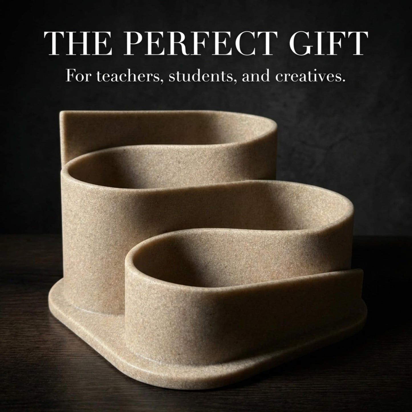 OAKOA Aesthetic Desk Organizer - Aesthetic Office Desk Accessories - Boho Pen Holder - Neutral Beige Desk Accessories - Home Office Essentials for Women - Cute Pencil Holder