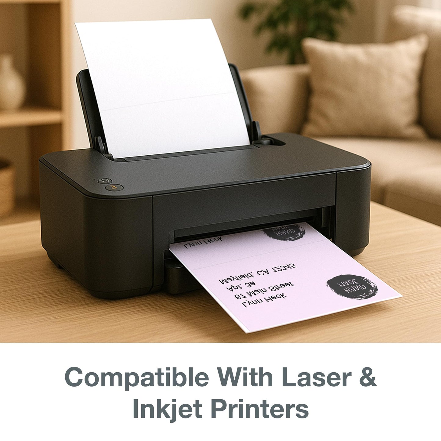 HERMA Easy Peel Printable Half Sheet Shipping Labels 5.5" x 8.5", 200 Labels, Customizable White Sticker Paper for Laser & Inkjet Printer, Address Label for Mailing, Storage & Organization