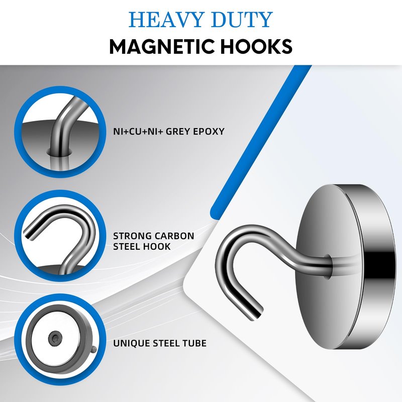 Neosmuk Magnetic Hooks, Cruise Ship Essentials, 100lb+ Heavy Duty Magnetic Hooks for Cruise Cabins, Refrigerator, Grill, Hanging, and Travel | Extra Strong Must-Haves Magnet Hook,Gold