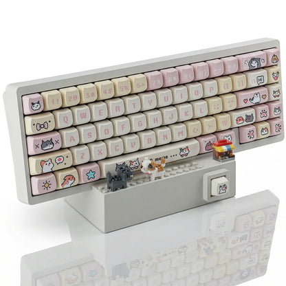 Hyekit Keyboard Display Stand | DIY Buildable ABS Mechanical Keyboard Storage Holder with 2 Replaceable Front Panels | Showcase for Building Bricks | Ideal Desk Setup Decor for Gamers and Enthusiasts