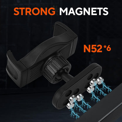 Portable Gym Magnetic Phone Holder with Magnet Base Attach to Metal Surface, 360° Adjustable Gym Phone Holder Magnet Mount for All Smartphones