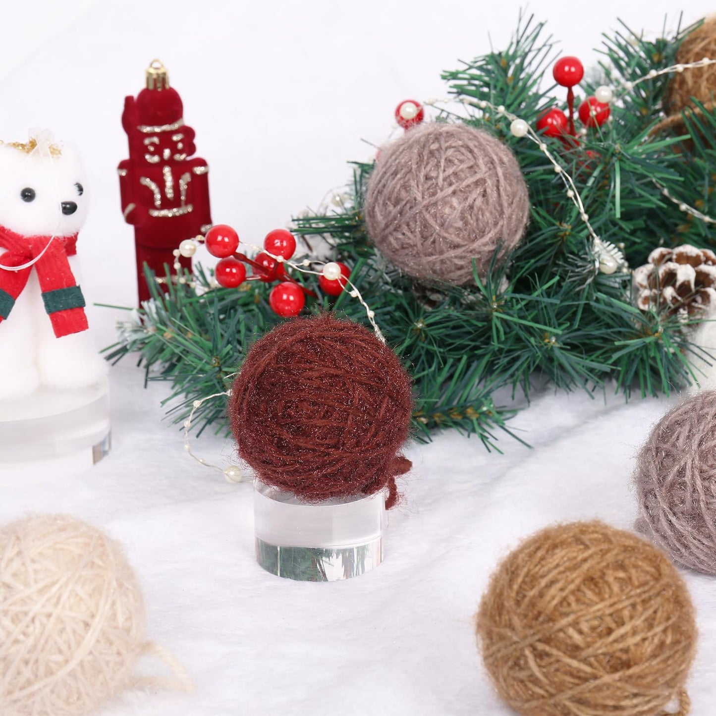 SY Super Bang 15PCS Rustic Christmas Ball Ornaments, 60MM/2.3Inch Shatterproof Ornaments Set for Christmas Tree Hanging Decorations, for Home Farmhouse Bowls Vase Fillers Holiday Party Xmas Decor.