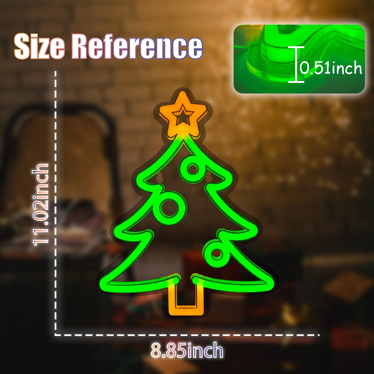 Christmas Tree Neon Signs,Adjustable Brightness Led Lights Sign Christmas Decorations,USB Powered Neon Sign for Wall Decor Xmas Gifts Home