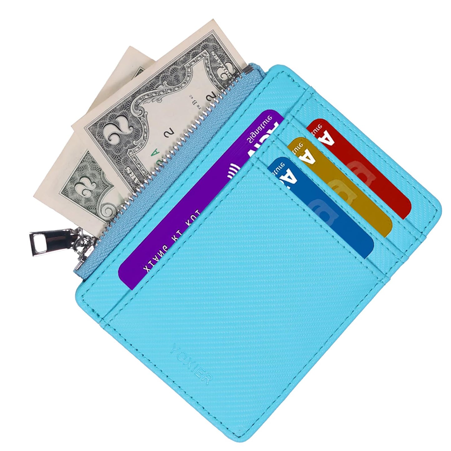 YOXIER Slim Minimalist Wallet, Front Pocket Wallets, RFID Blocking, Credit Card Holder for Men & Women (blue)