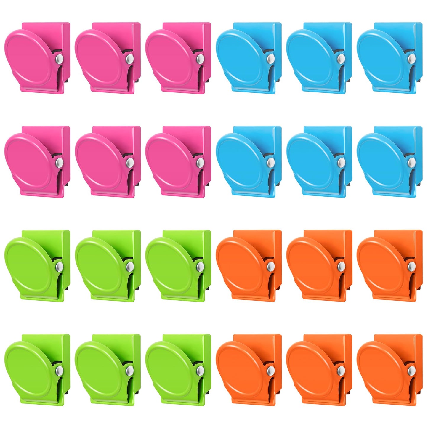 VNDUEEY 24 Pcs Magnetic Clips, Fridge Magnets Refrigerator Magnet, Whiteboard Magnets, Magnet Clips Heavy Duty, Metal Clip Magnets for Classroom, Home, Photo Displays, Locker