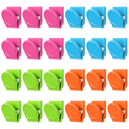 VNDUEEY 24 Pcs Magnetic Clips, Fridge Magnets Refrigerator Magnet, Whiteboard Magnets, Magnet Clips Heavy Duty, Metal Clip Magnets for Classroom, Home, Photo Displays, Locker