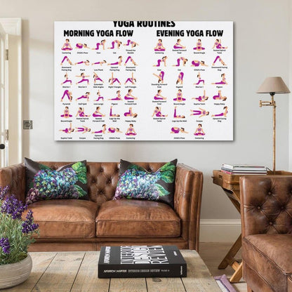 Ouyniei Yoga Poses Poster Yoga Beginner Workout Chart Home Fitness Decor Poster Wall Art Canvas Aesthetic 12x18inch(30x45cm) Unframe-style