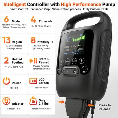 JZBRAIN Professional Compression Boots for Leg Recovery: Leg Compression Massager 2026 Upgraded Cordless Rechargeable Recovery Boots for Circulation, 6 Modes, 8 Intensity (Large)
