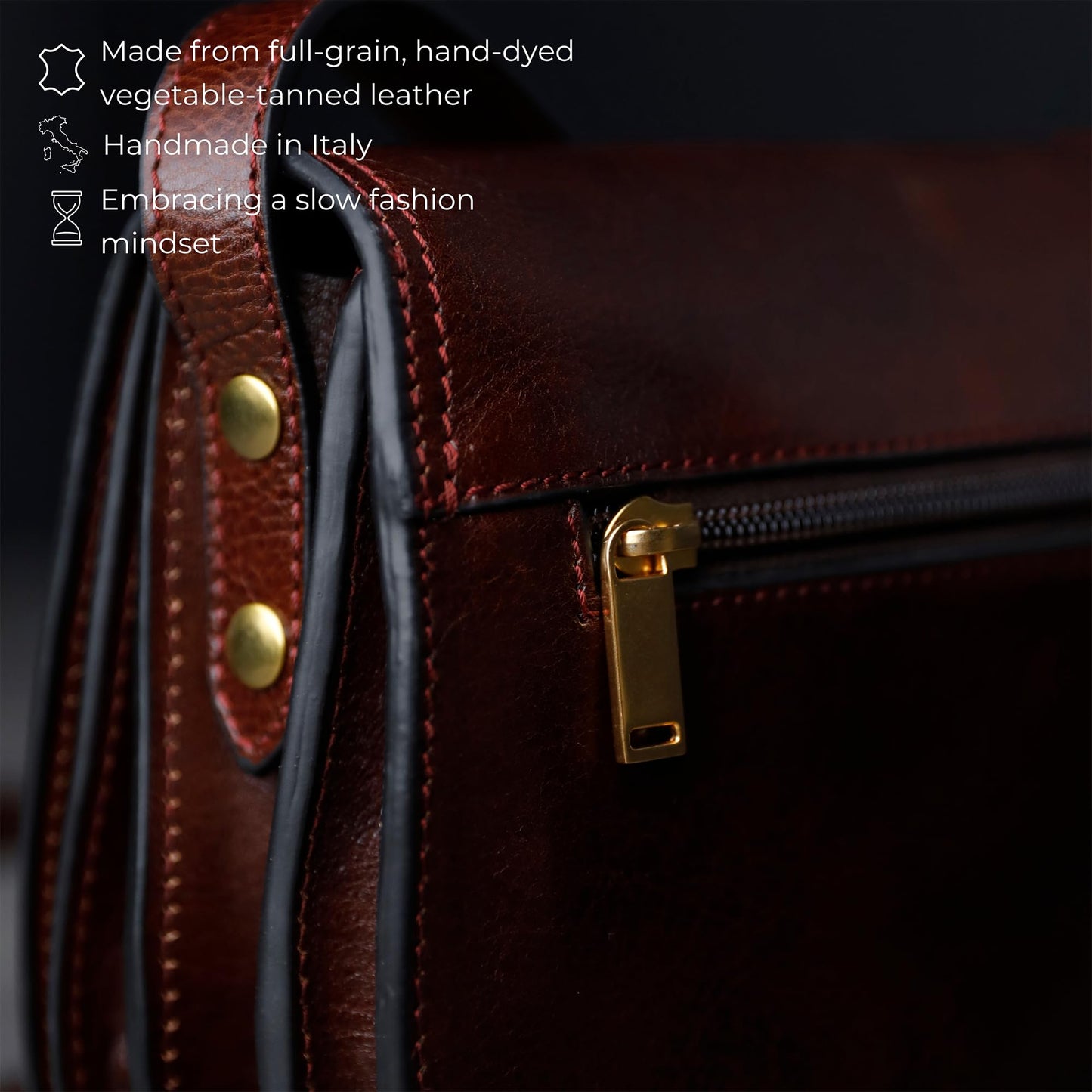 Time Resistance Leather Crossbody Bag for Women - Shoulder Messenger Purse (Brown) - Gift Box Included